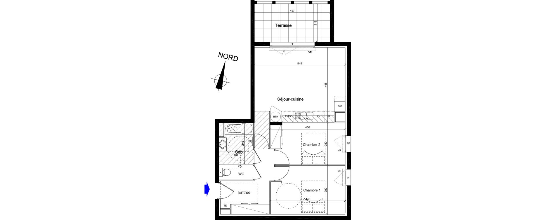 Appartement T3 de 62,97 m2 &agrave; Cogolin Centre