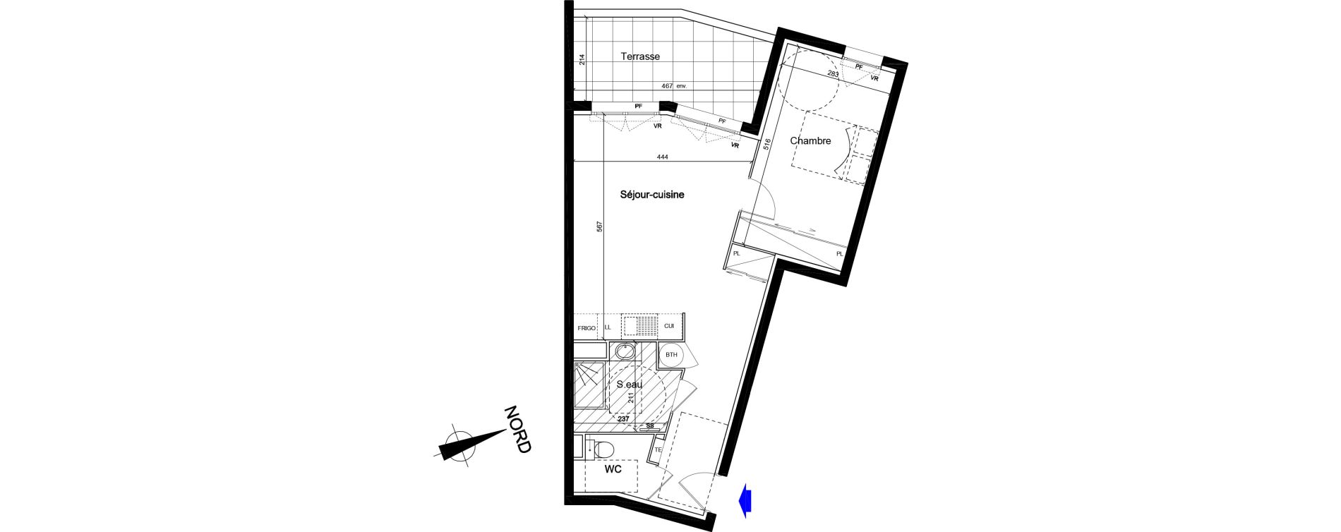 Appartement T2 de 53,43 m2 &agrave; Cogolin Centre