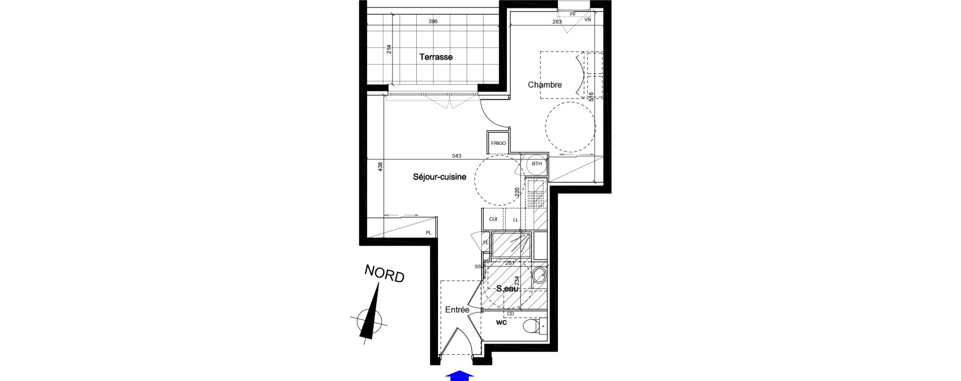 Appartement T2 de 44,20 m2 &agrave; Cogolin Centre