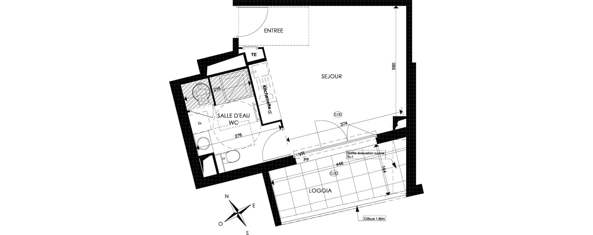 Appartement T1 de 26,75 m2 &agrave; Cogolin Centre