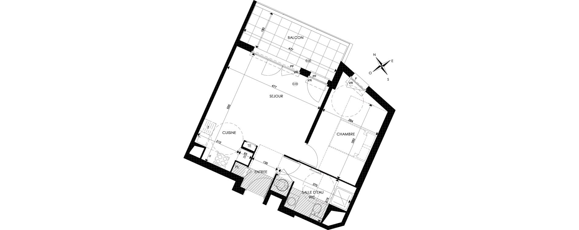 Appartement T2 de 43,98 m2 &agrave; Cogolin Centre