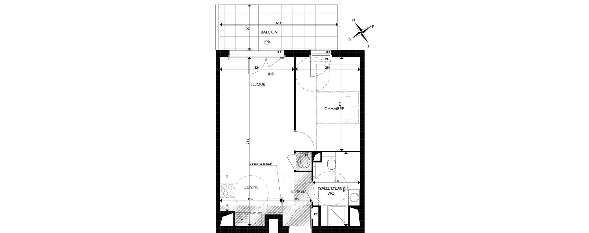 Appartement T2 de 42,94 m2 &agrave; Cogolin Centre