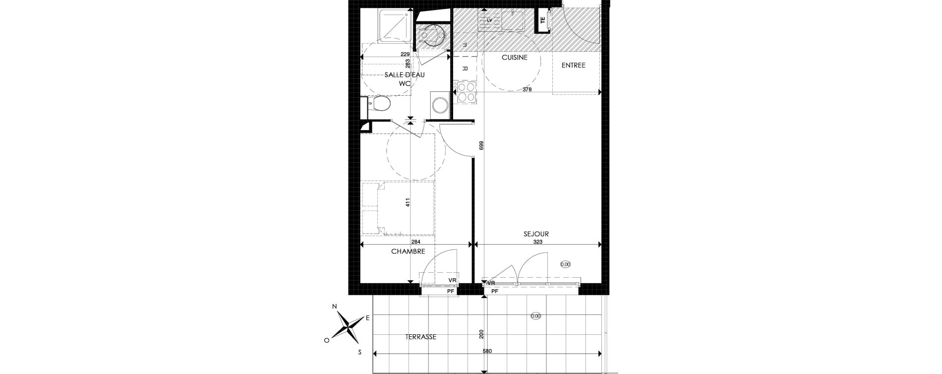Appartement T2 de 41,59 m2 &agrave; Cogolin Centre
