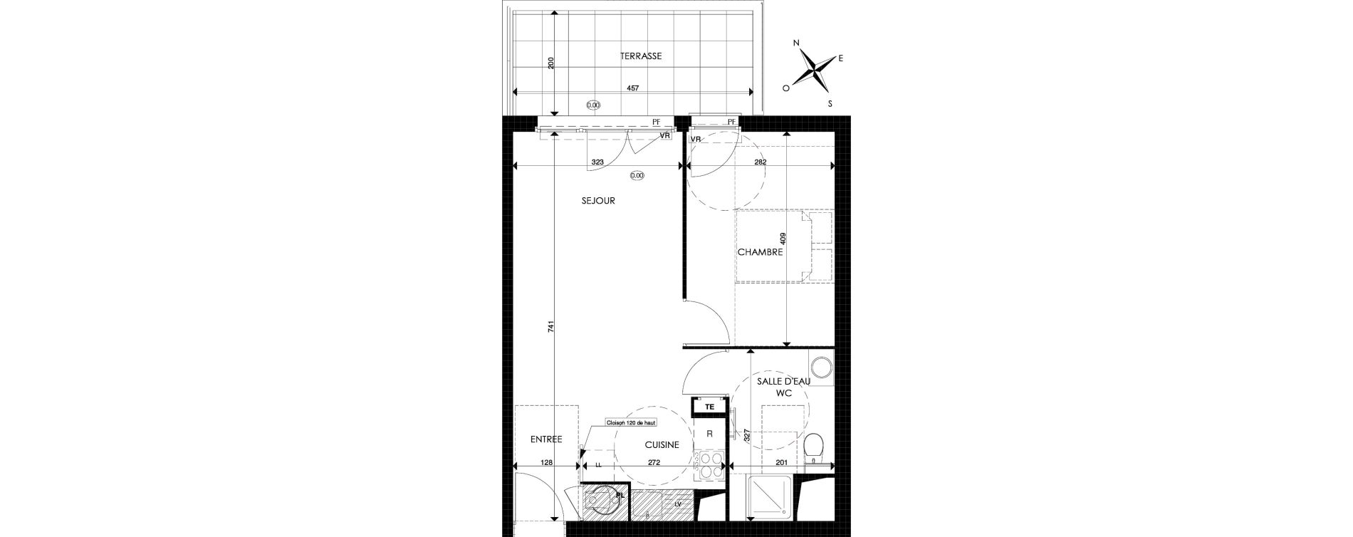 Appartement T2 de 43,31 m2 &agrave; Cogolin Centre