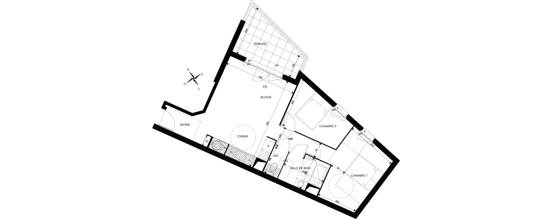Appartement T3 de 58,14 m2 &agrave; Cogolin Centre