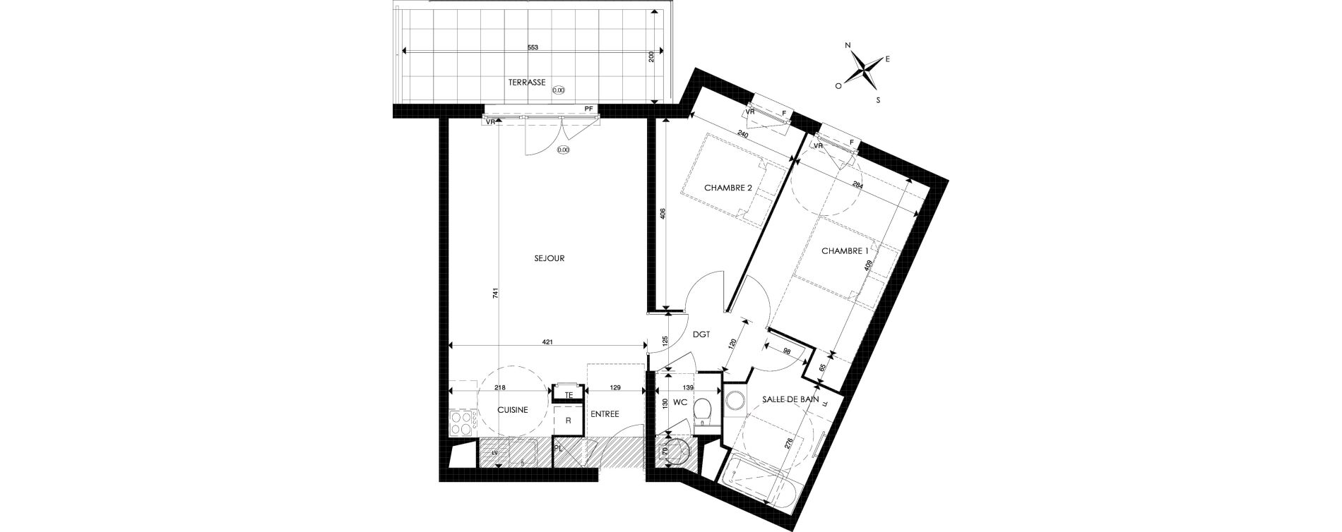 Appartement T3 de 64,31 m2 &agrave; Cogolin Centre
