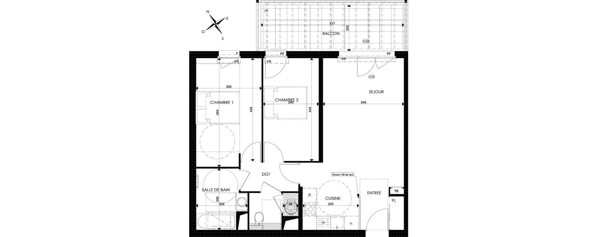 Appartement T3 de 63,12 m2 &agrave; Cogolin Centre