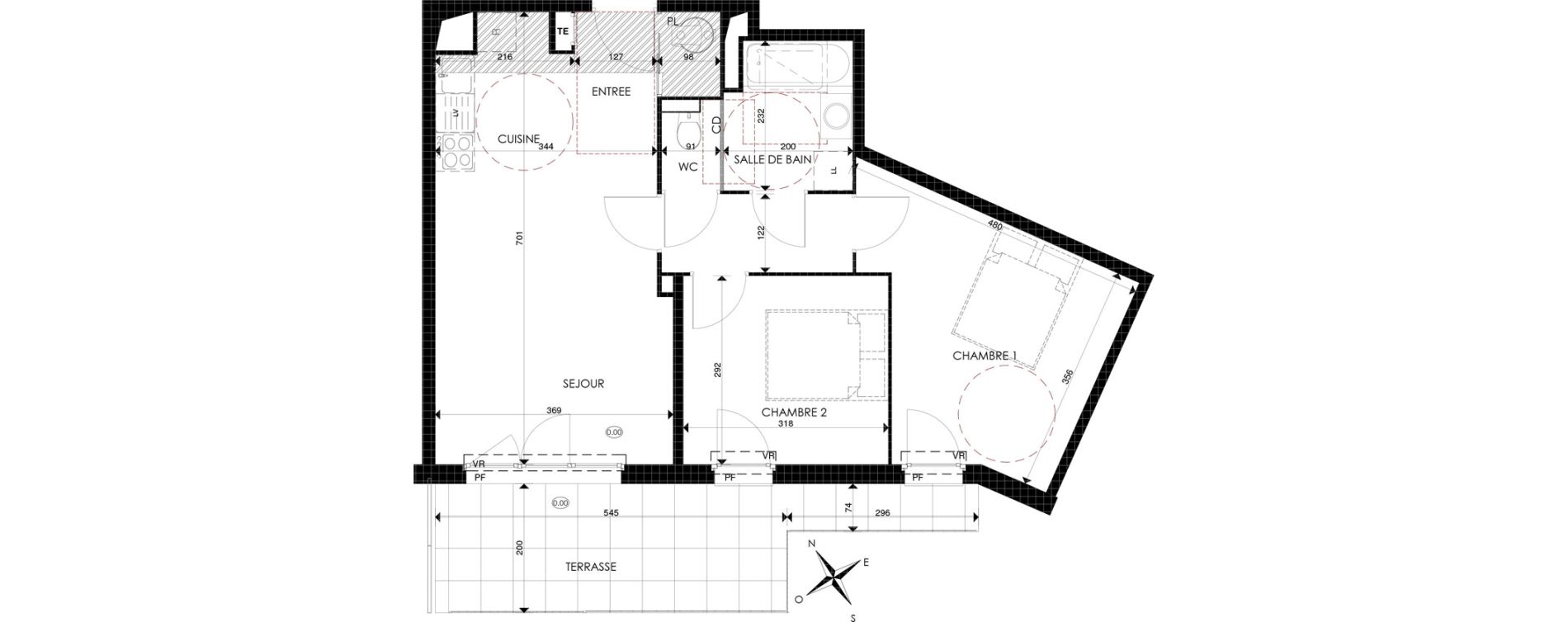 Appartement T3 de 57,39 m2 &agrave; Cogolin Centre