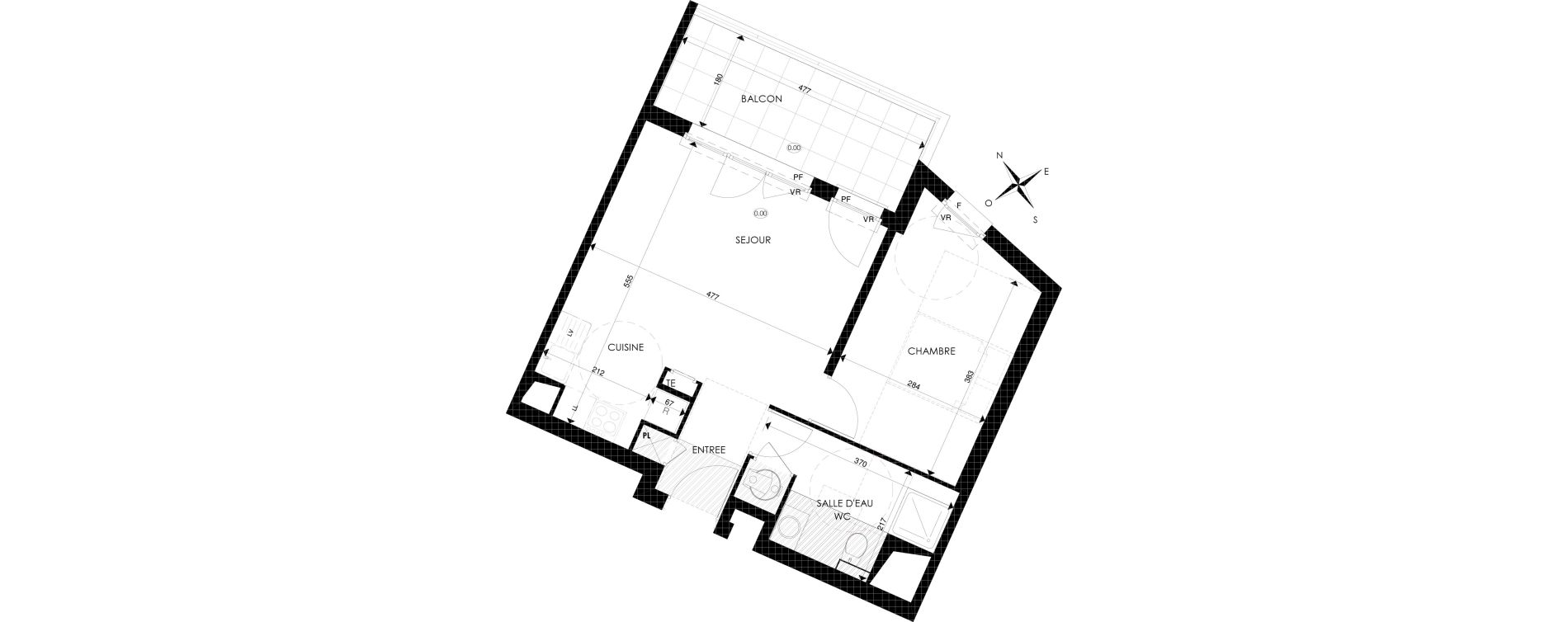 Appartement T2 de 43,96 m2 &agrave; Cogolin Centre
