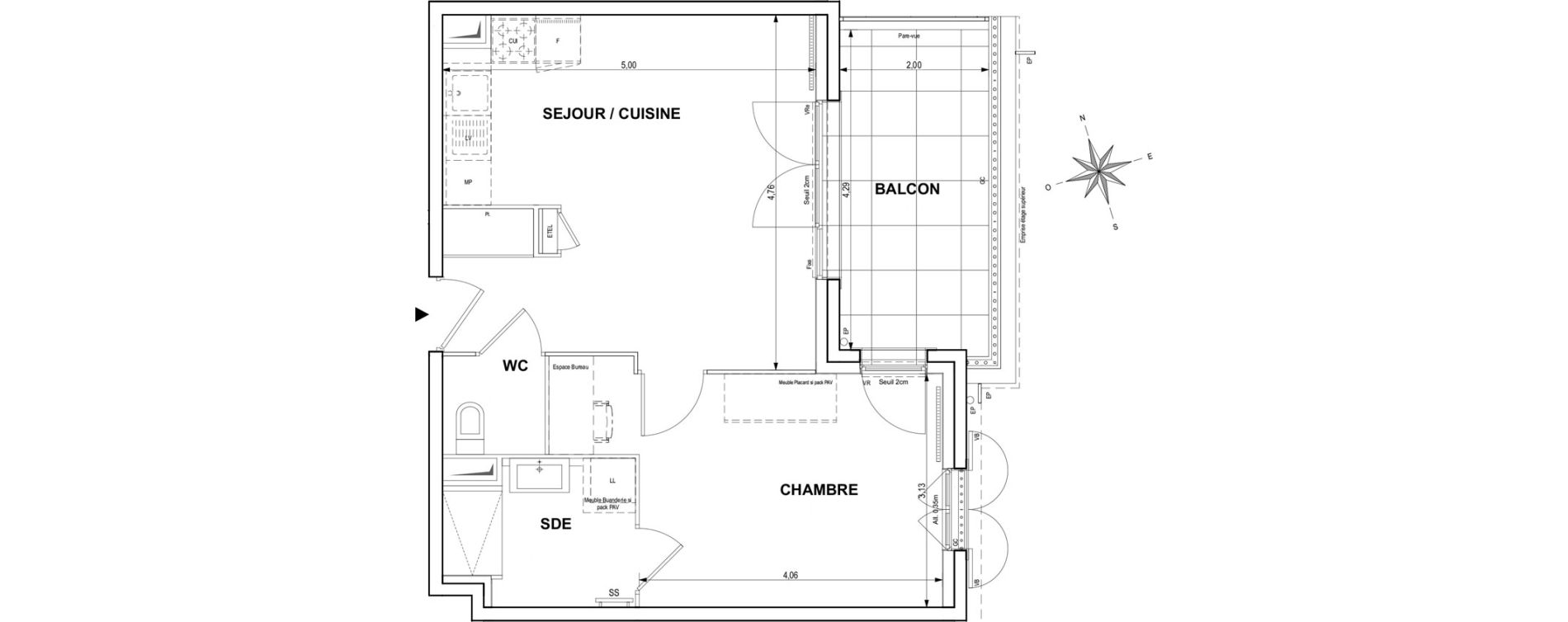 Appartement T2 de 43,26 m2 &agrave; Cogolin Centre
