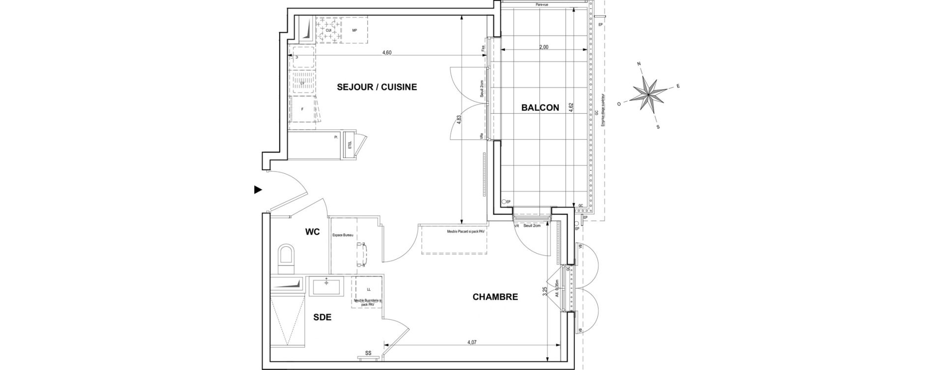 Appartement T2 de 42,55 m2 &agrave; Cogolin Centre
