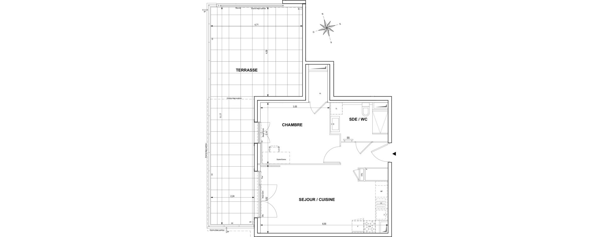 Appartement T2 de 44,04 m2 &agrave; Cogolin Centre