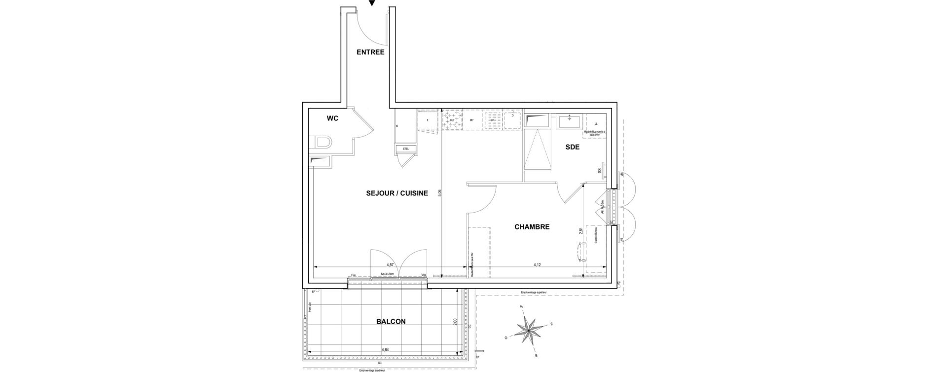 Appartement T2 de 46,09 m2 &agrave; Cogolin Centre