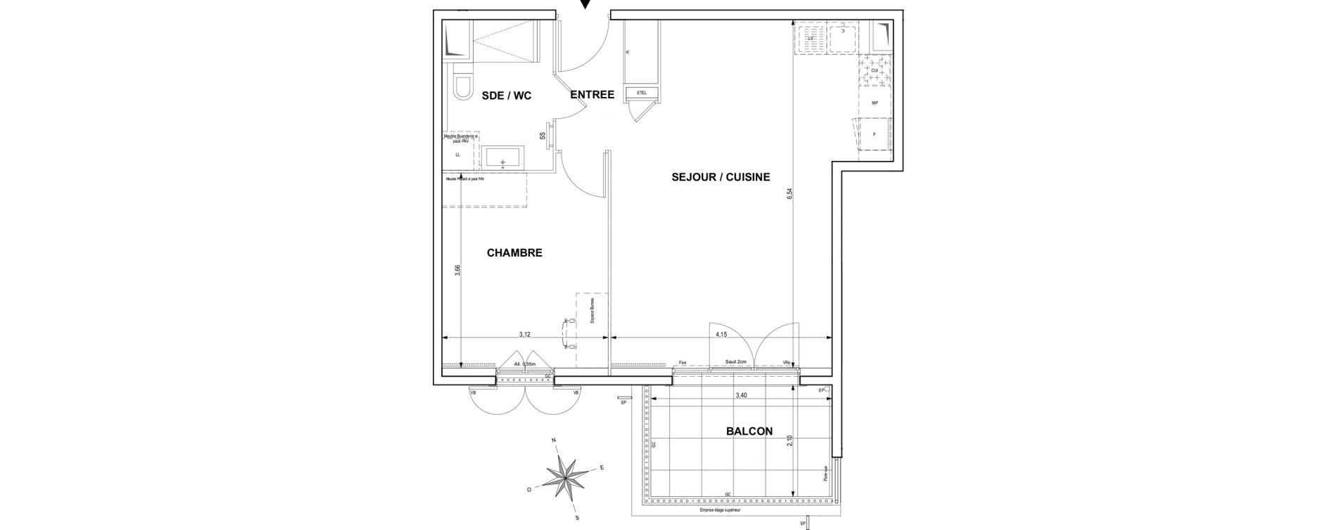 Appartement T2 de 49,32 m2 &agrave; Cogolin Centre