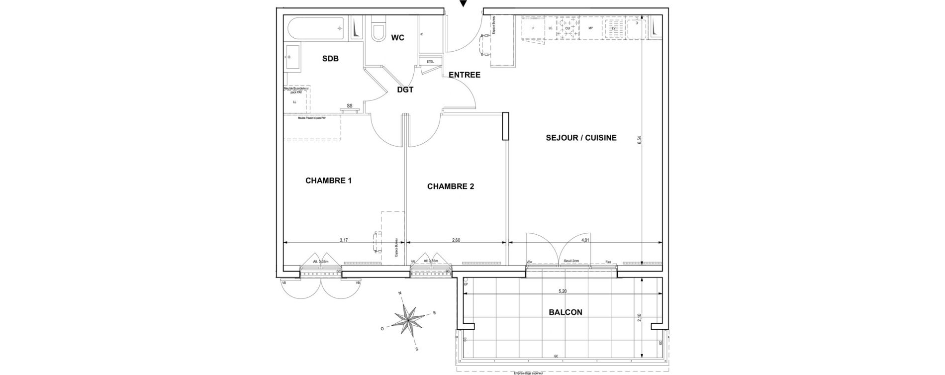 Appartement T3 de 62,71 m2 &agrave; Cogolin Centre