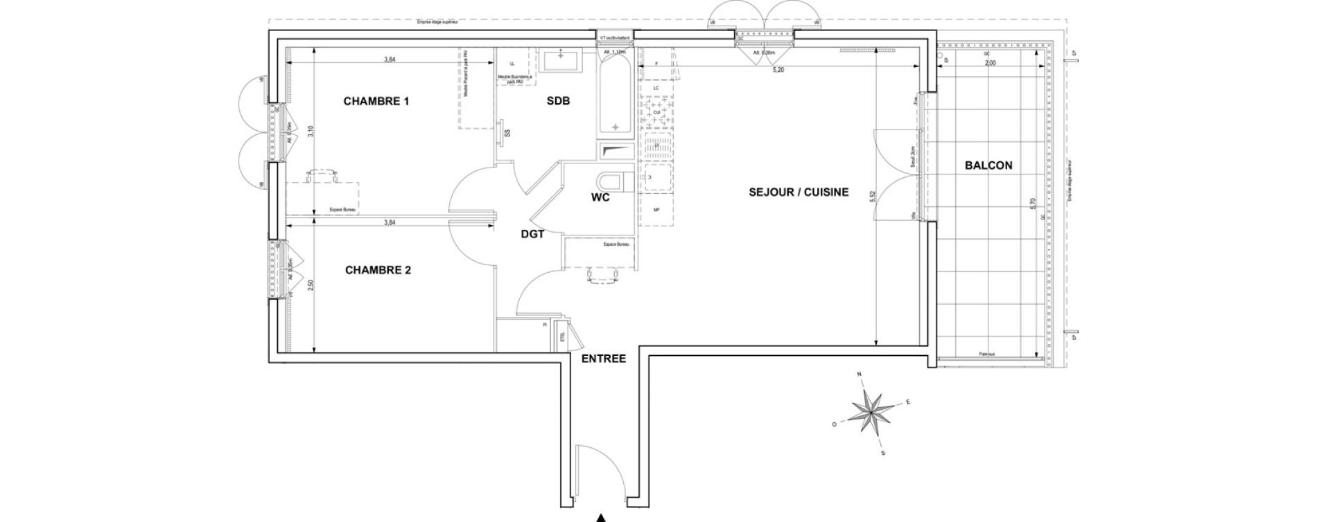 Appartement T3 de 67,26 m2 &agrave; Cogolin Centre