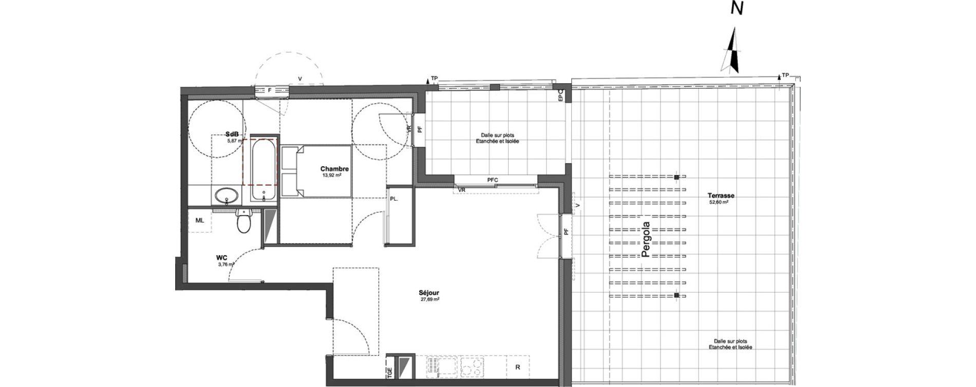 Appartement T2 de 51,24 m2 &agrave; Cogolin Centre