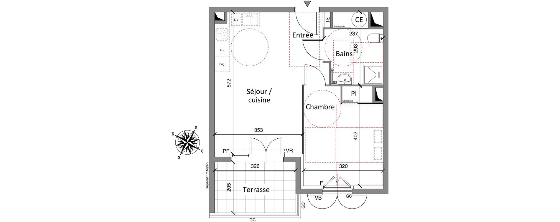 Appartement T2 de 41,15 m2 &agrave; Cogolin Centre