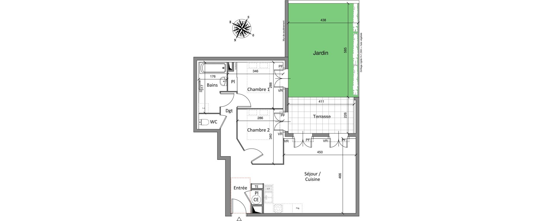 Appartement T3 de 59,55 m2 &agrave; Cogolin Centre