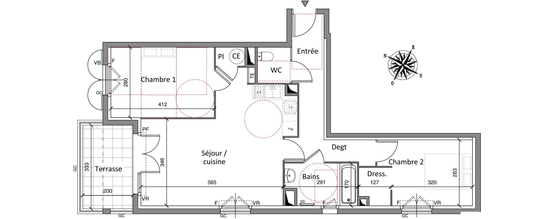 Appartement T3 de 63,75 m2 &agrave; Cogolin Centre