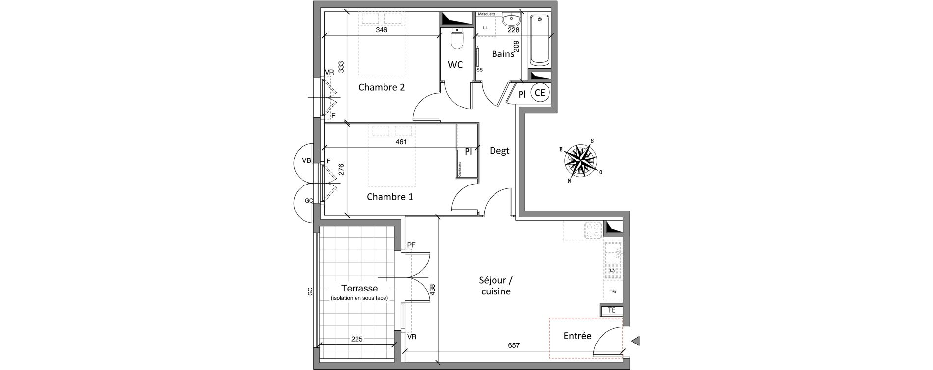 Appartement T3 de 64,50 m2 &agrave; Cogolin Centre