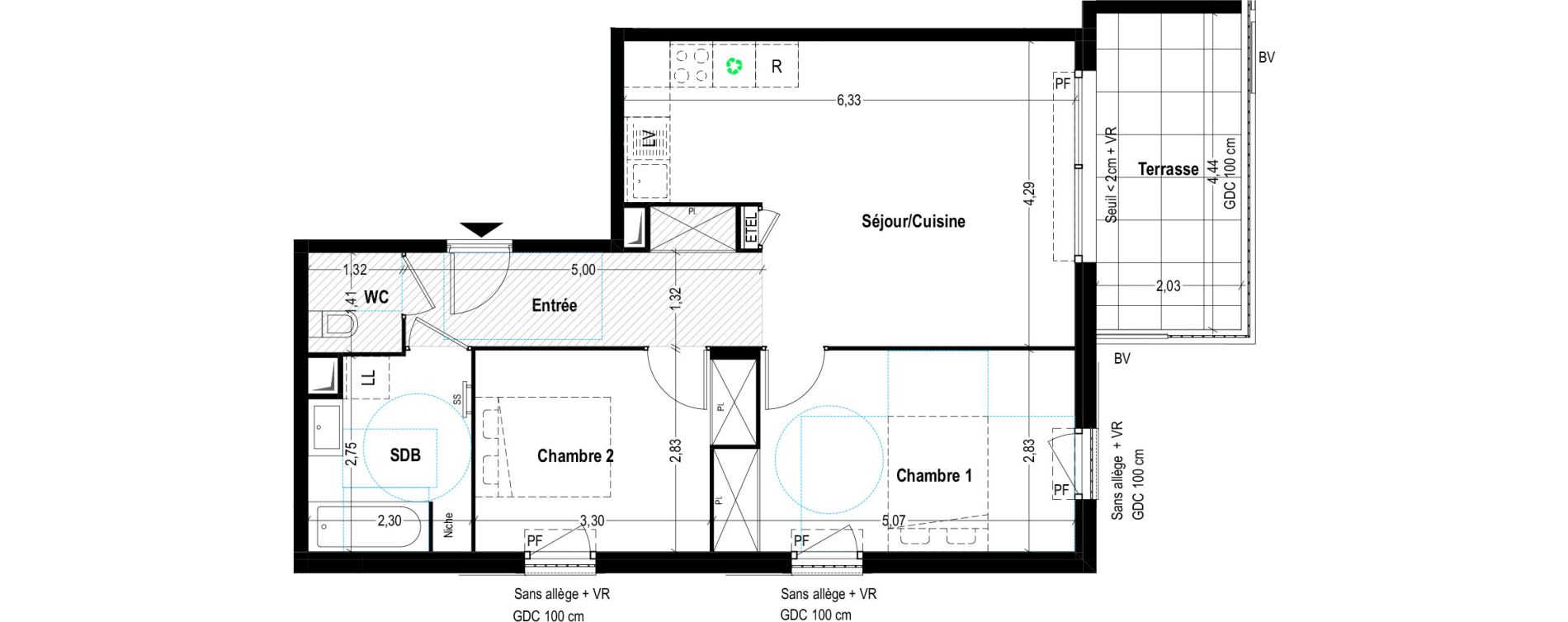 Appartement T3 de 62,09 m2 &agrave; Cogolin Notre dame des anges