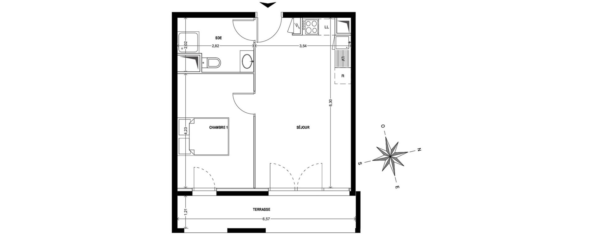 Appartement T2 de 38,67 m2 &agrave; Cogolin Centre