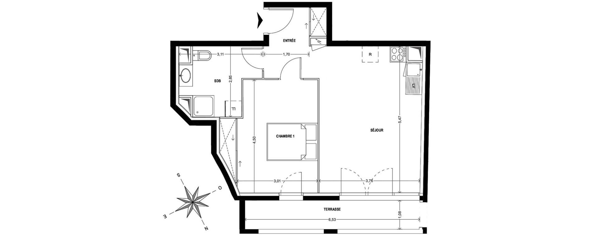 Appartement T2 de 45,85 m2 &agrave; Cogolin Centre