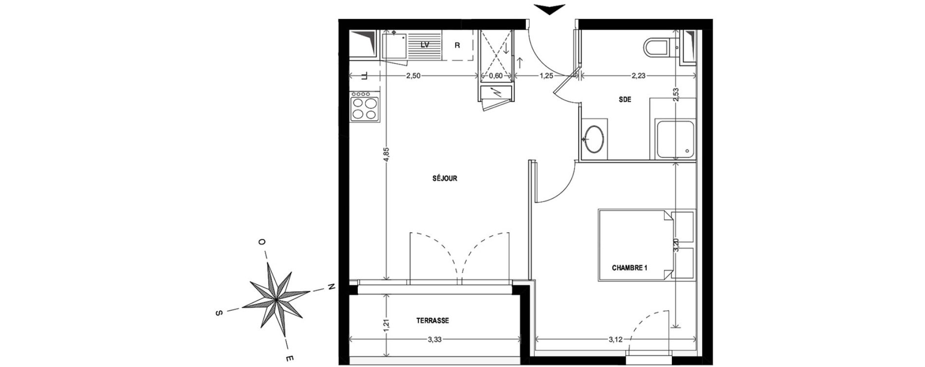 Appartement T2 de 35,59 m2 &agrave; Cogolin Centre