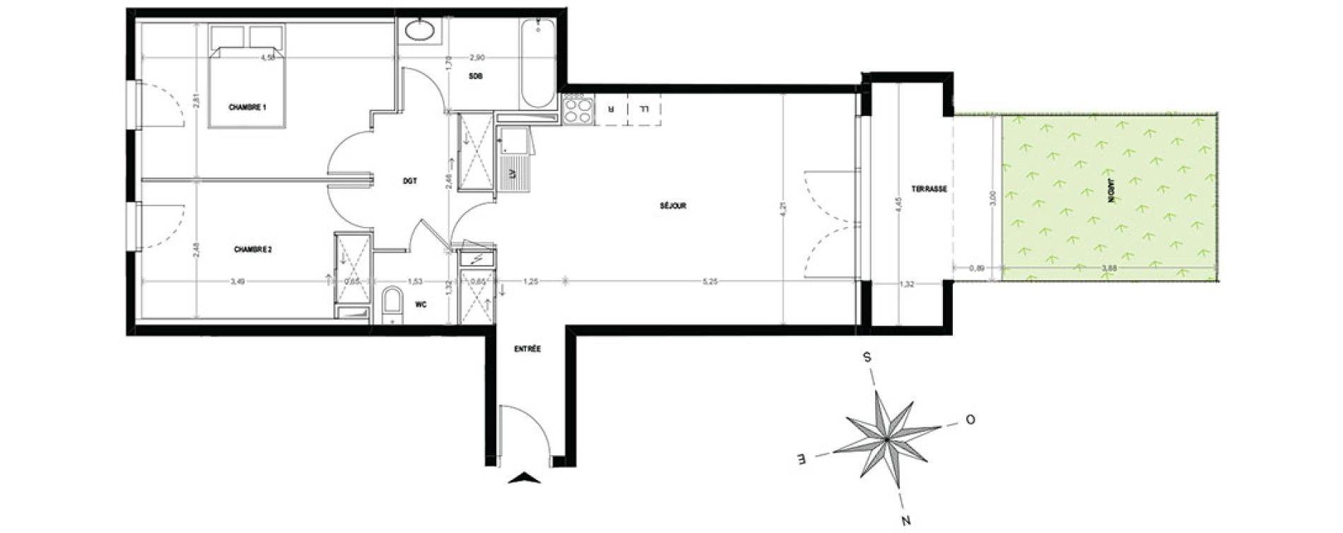 Appartement T3 de 65,00 m2 &agrave; Cogolin Centre