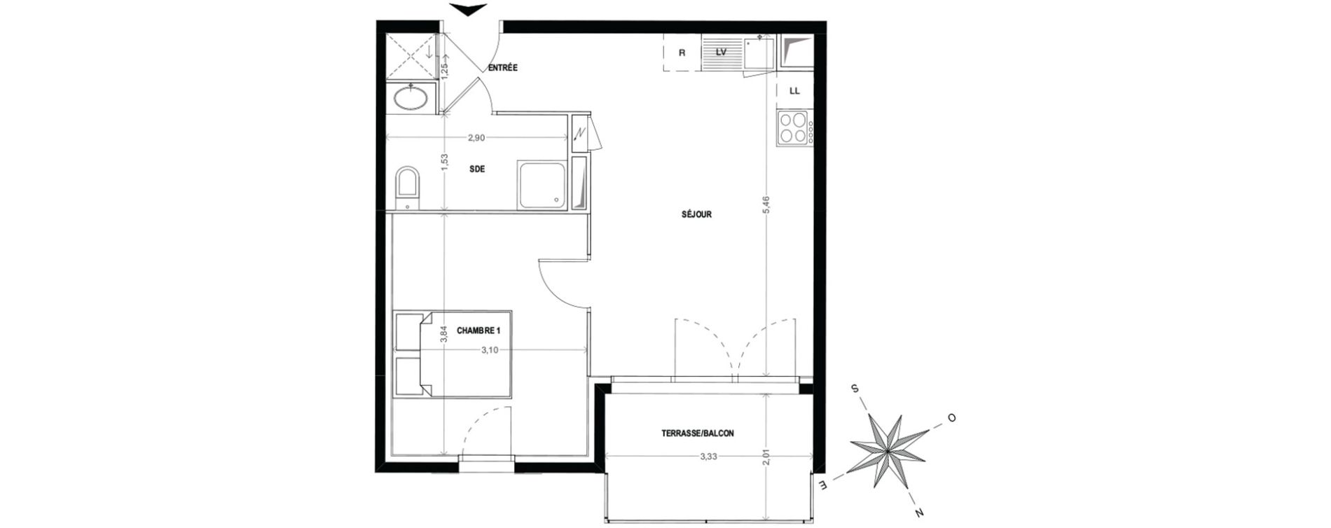 Appartement T2 de 39,47 m2 &agrave; Cogolin Centre