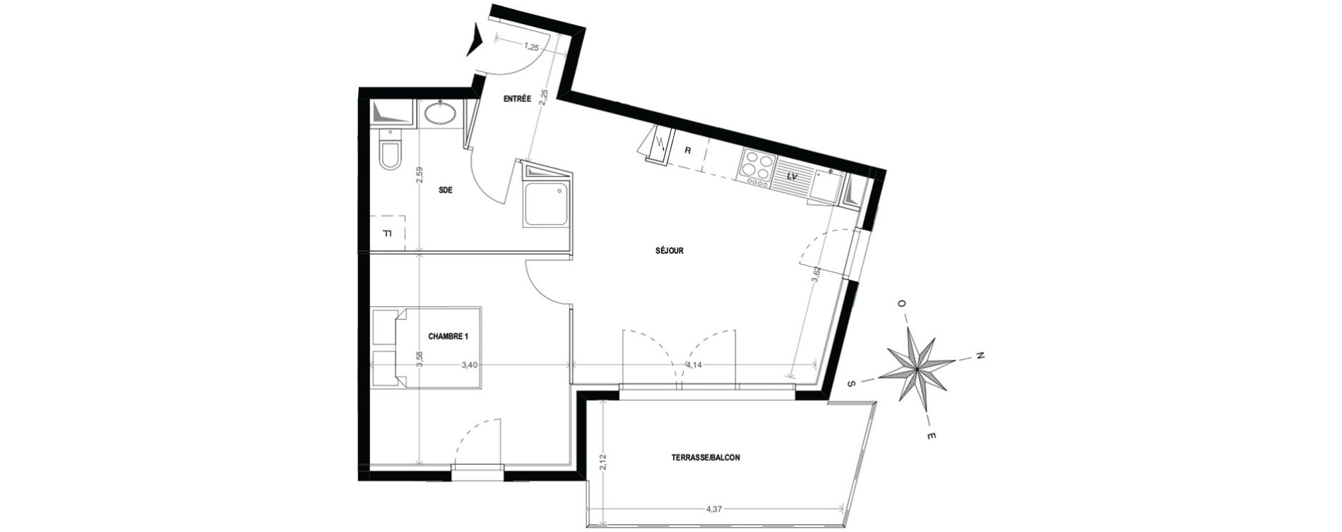 Appartement T2 de 43,45 m2 &agrave; Cogolin Centre