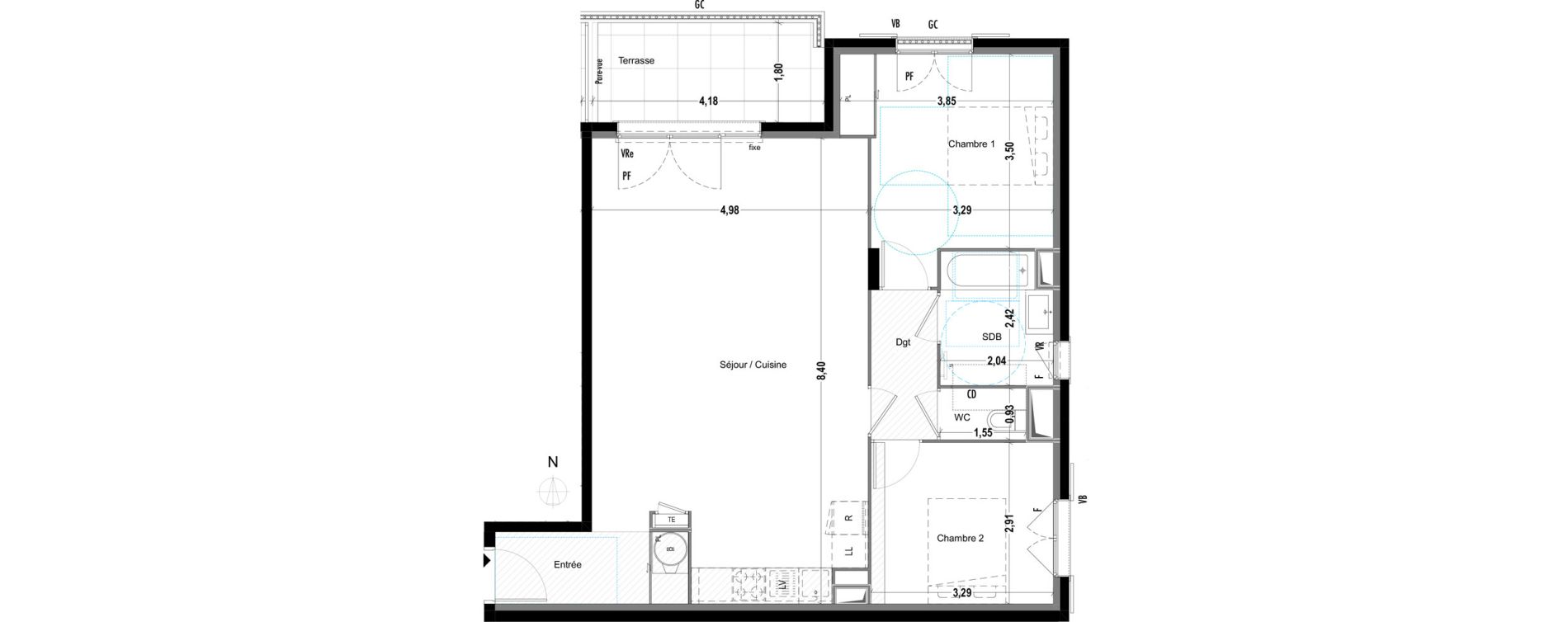 Appartement T3 de 75,41 m2 &agrave; Cogolin Centre