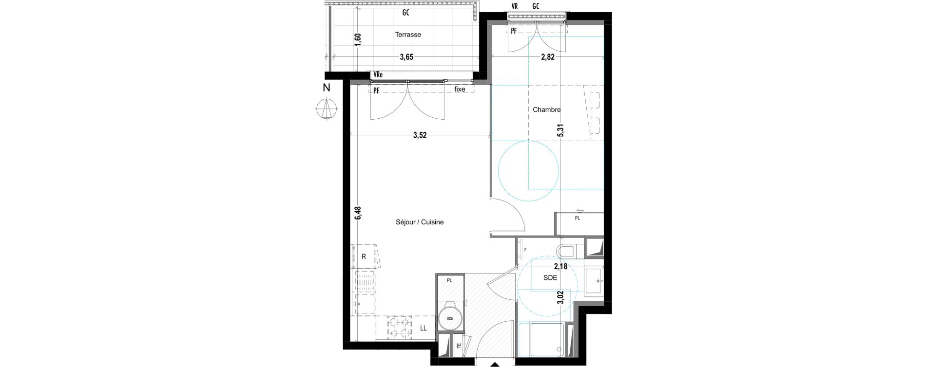 Appartement T2 de 44,66 m2 &agrave; Cogolin Centre