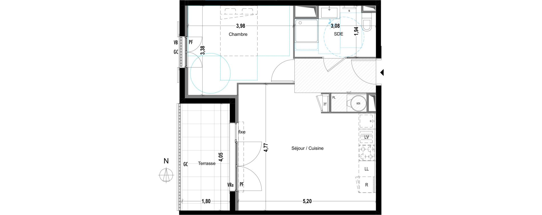 Appartement T2 de 45,03 m2 &agrave; Cogolin Centre