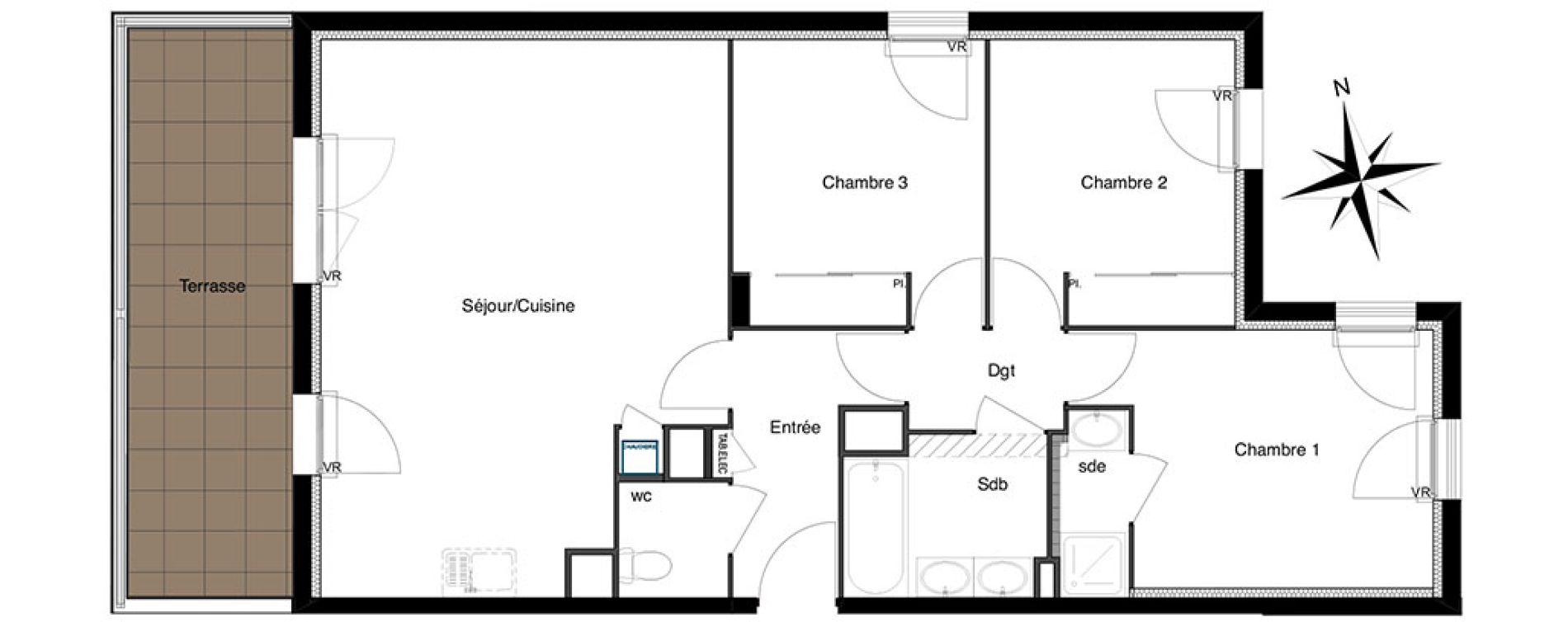 Appartement T4 de 80,43 m2 &agrave; Cuers La clauvade