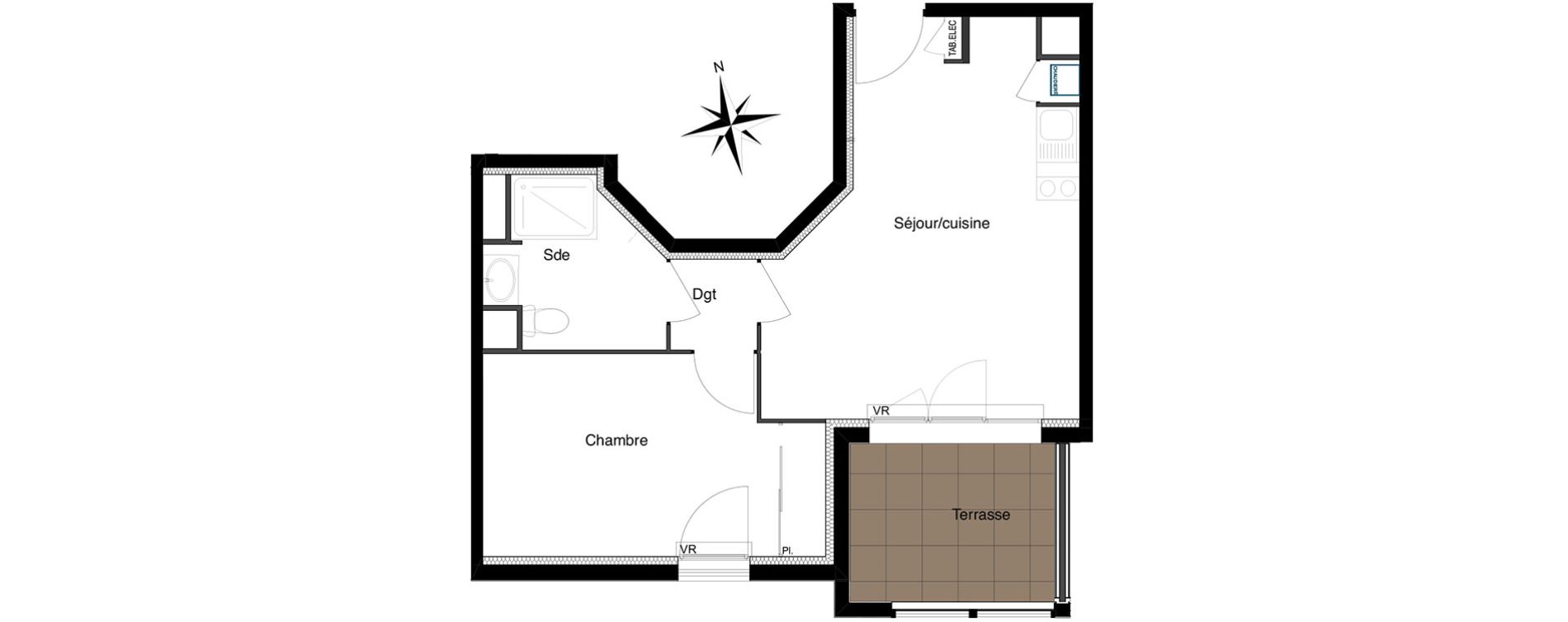 Appartement T2 de 39,23 m2 &agrave; Cuers La clauvade