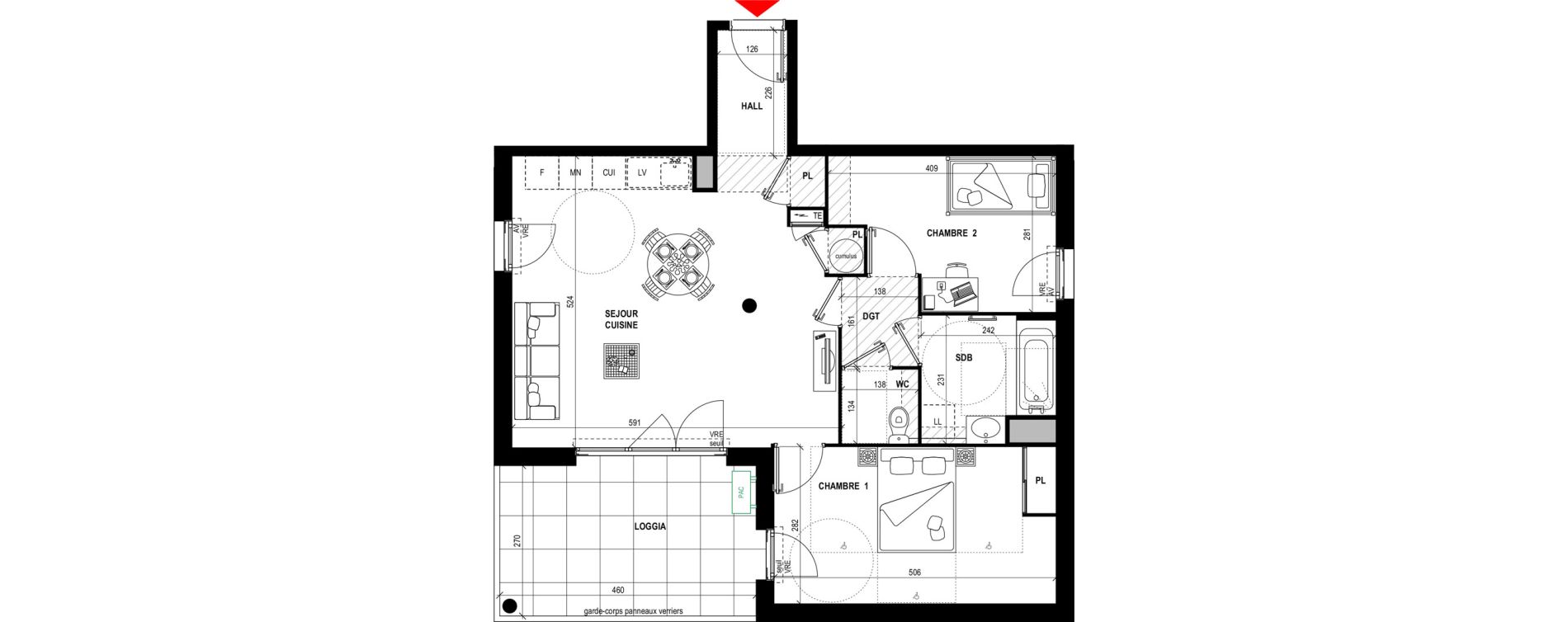 Appartement T3 de 66,03 m2 &agrave; Draguignan Collettes