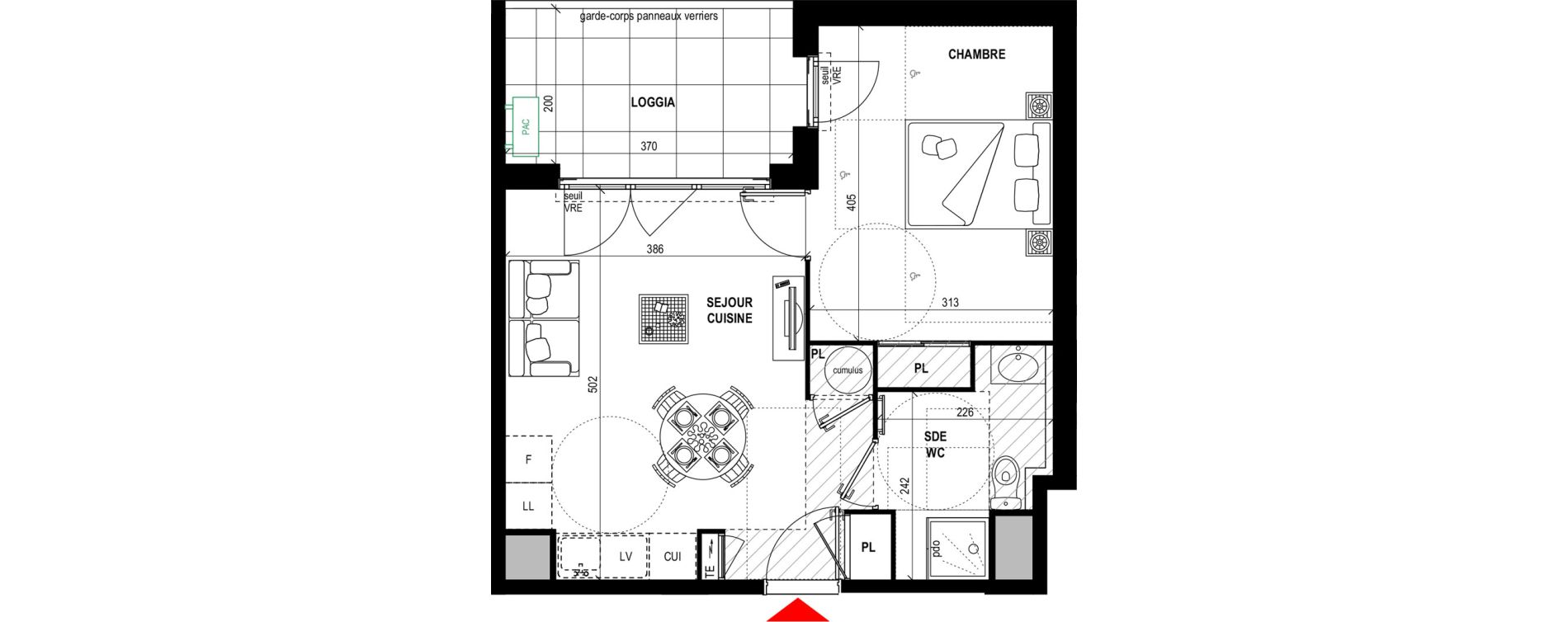 Appartement T2 de 39,64 m2 &agrave; Draguignan Collettes