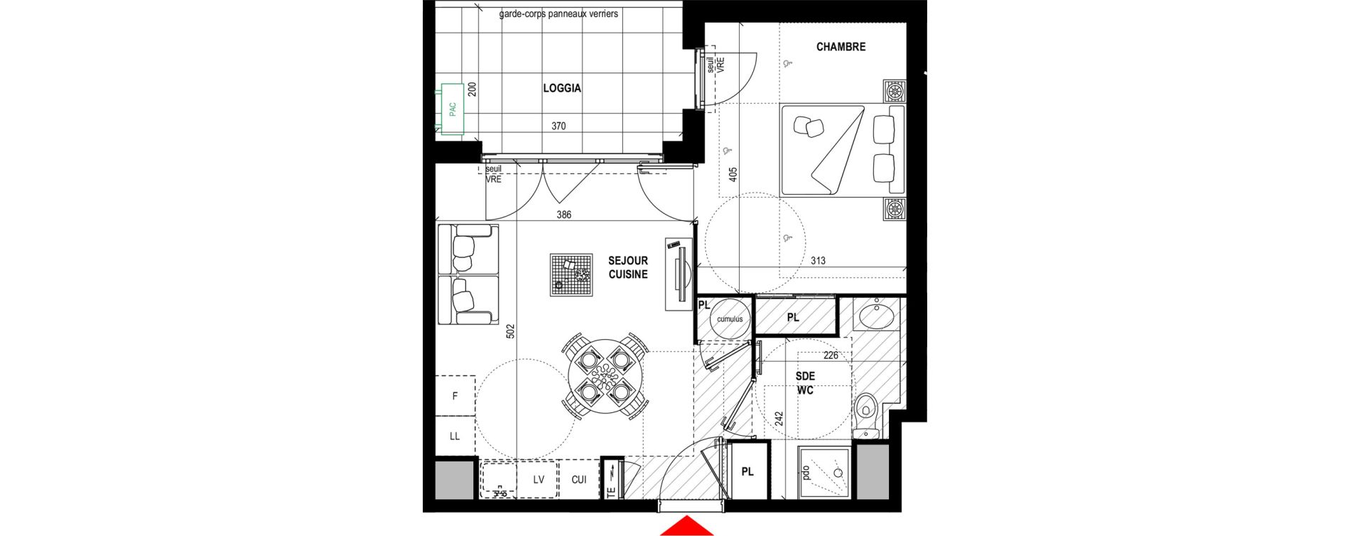 Appartement T2 de 39,64 m2 &agrave; Draguignan Collettes