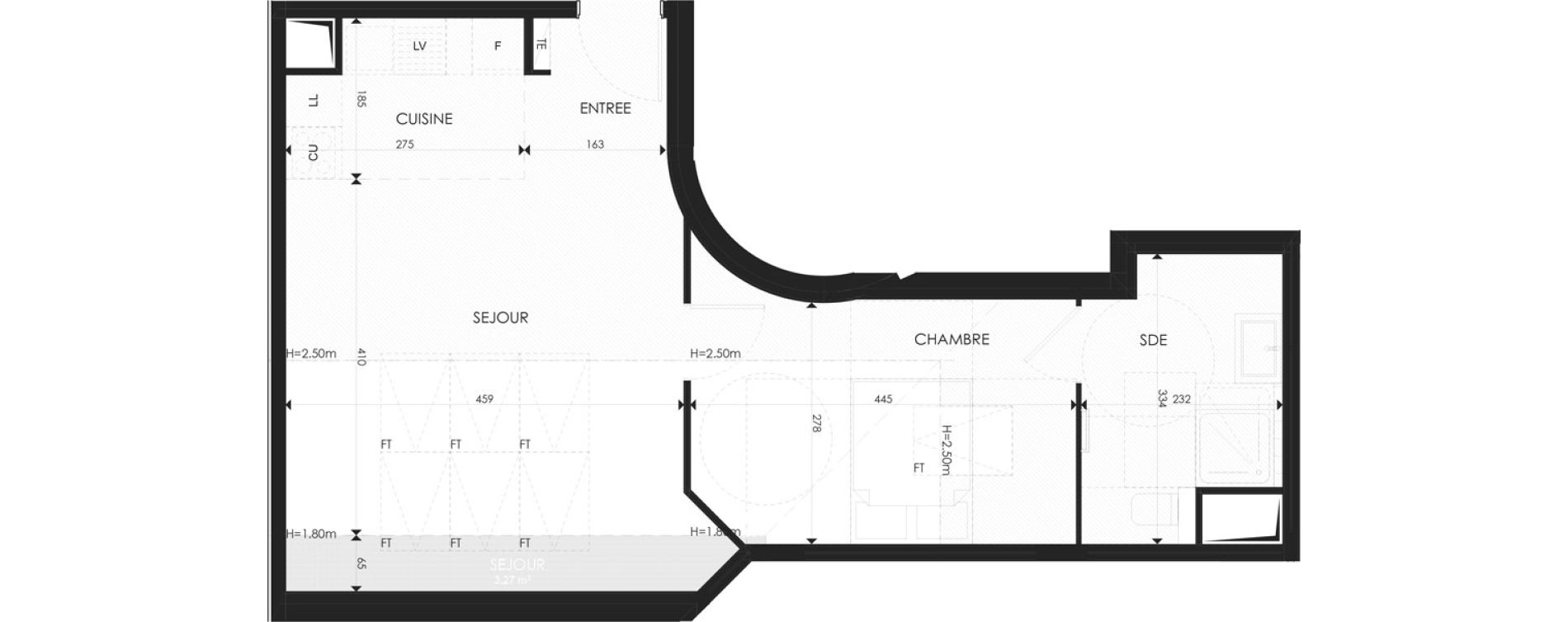 Appartement T2 de 45,94 m2 &agrave; Draguignan Pierre de la f&eacute;e - morgay