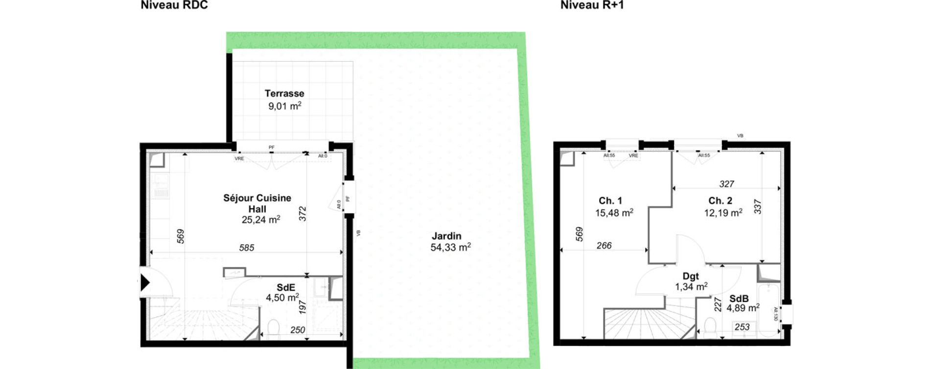 Duplex T3 de 63,64 m2 &agrave; Draguignan Les tessonni&egrave;res - sainte-anne