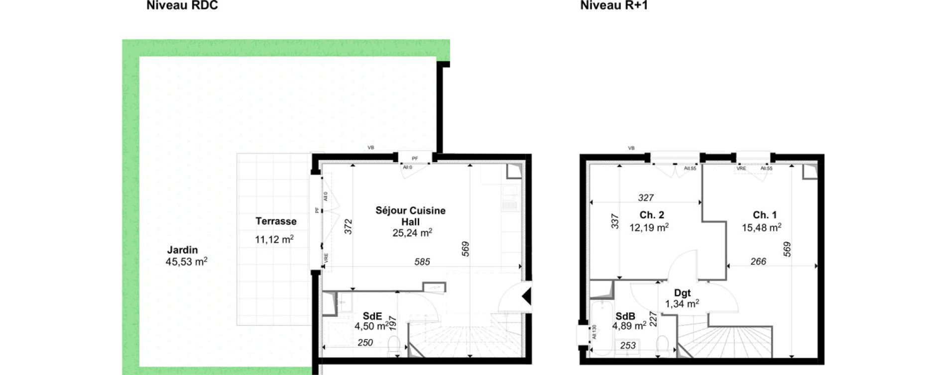 Duplex T3 de 63,64 m2 &agrave; Draguignan Les tessonni&egrave;res - sainte-anne