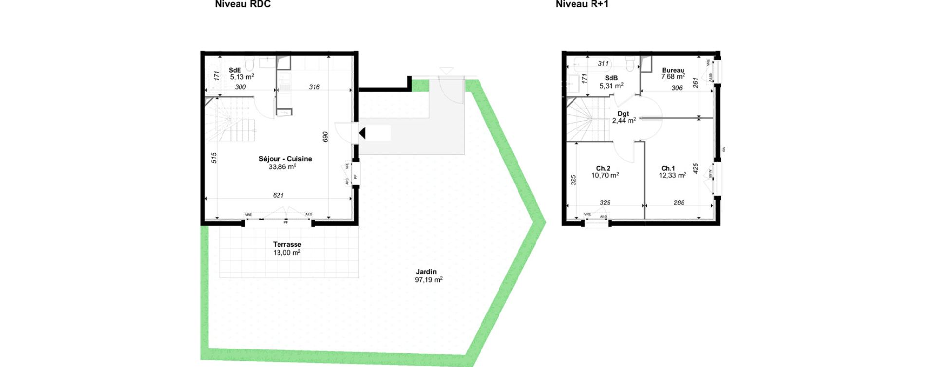 Duplex T3 de 77,45 m2 &agrave; Draguignan Les tessonni&egrave;res - sainte-anne