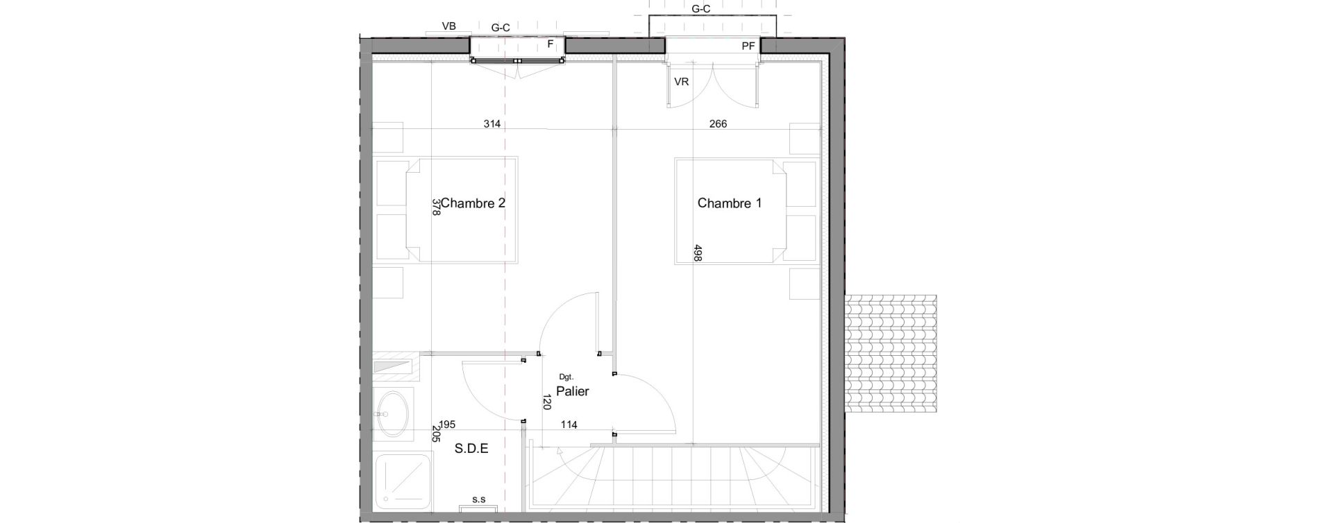 Duplex T3 de 60,70 m2 &agrave; Draguignan Les n&eacute;gadis