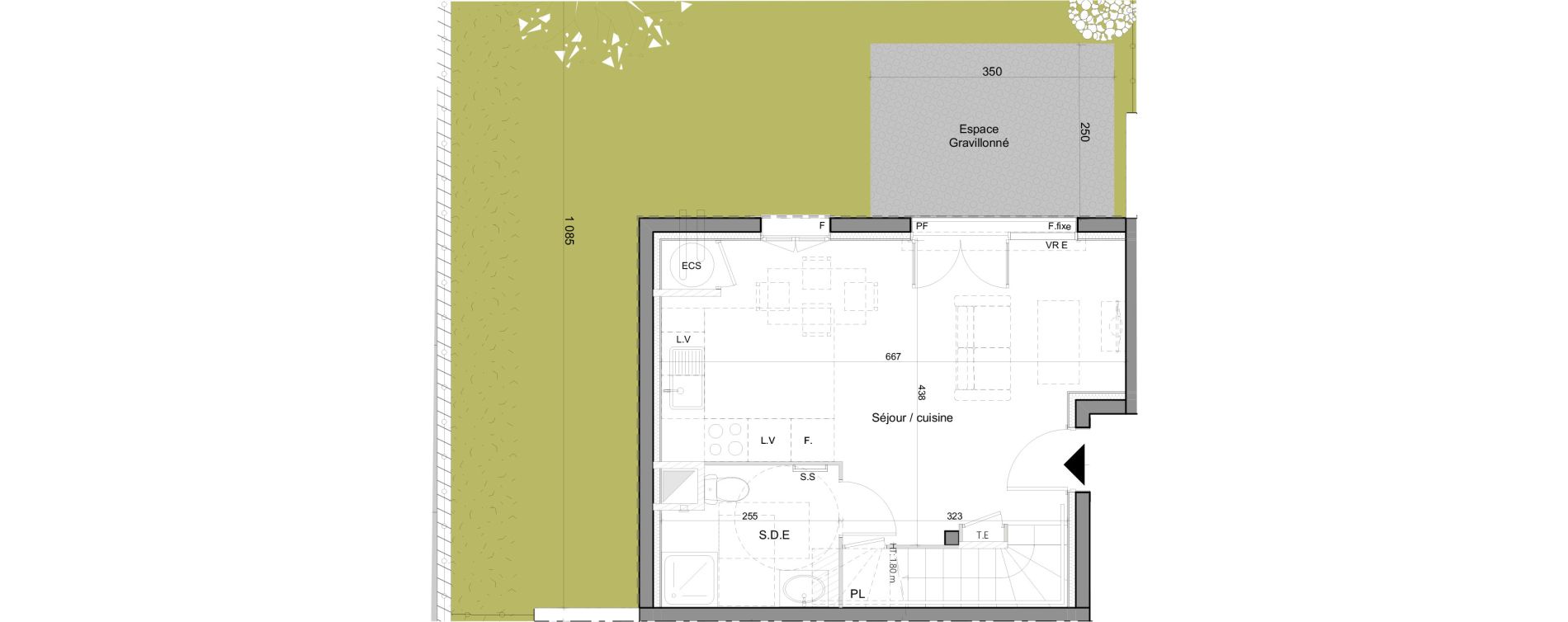 Duplex T3 de 60,00 m2 &agrave; Draguignan Les n&eacute;gadis