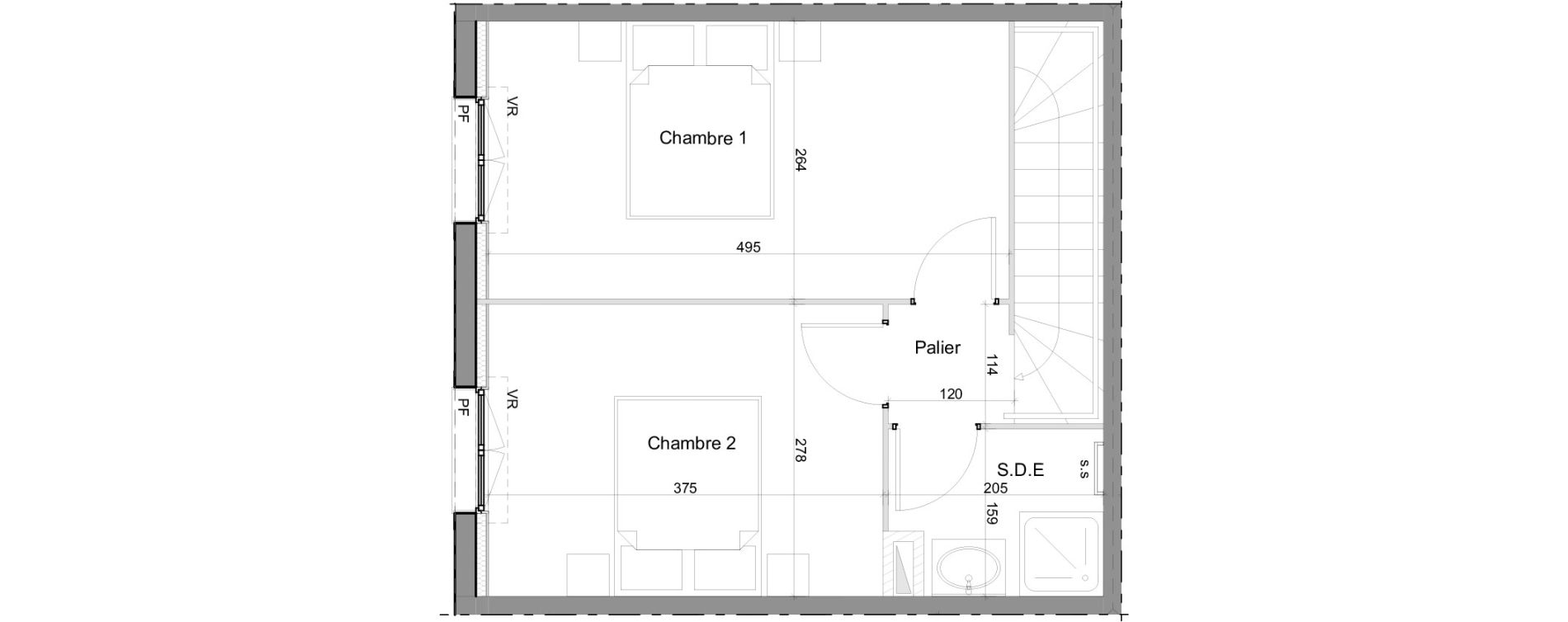 Duplex T3 de 56,10 m2 &agrave; Draguignan Les n&eacute;gadis