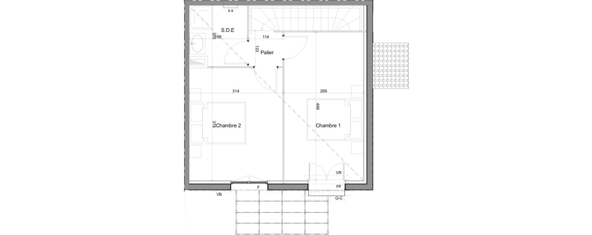 Duplex T3 de 60,85 m2 &agrave; Draguignan Les n&eacute;gadis