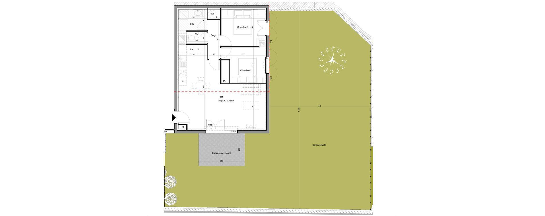 Appartement T3 de 57,15 m2 &agrave; Draguignan Les n&eacute;gadis