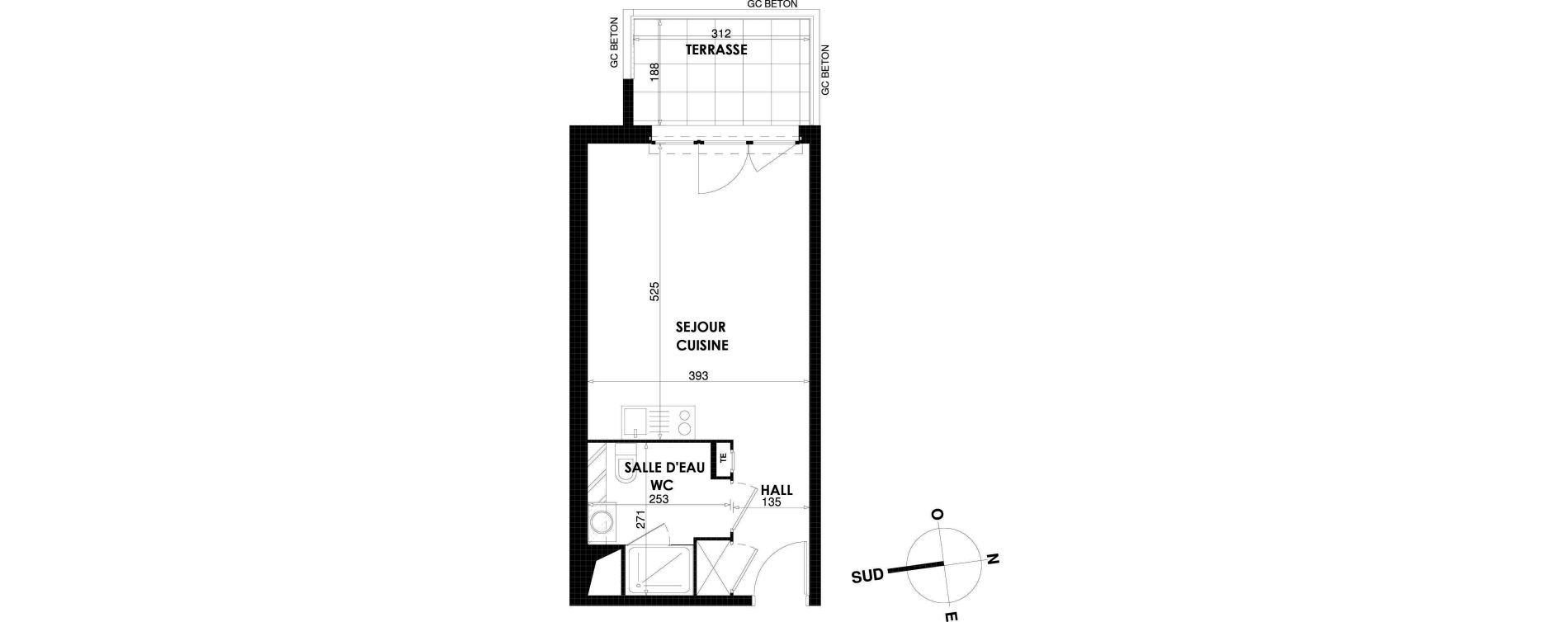 Appartement T1 de 30,34 m2 &agrave; Draguignan Centre